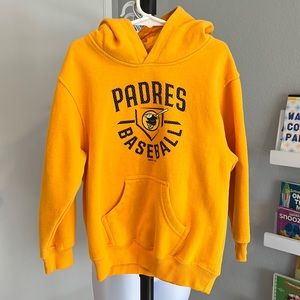 NEW Padres baseball hooded sweatshirt kids youth L (7) gold yellow orangeish MLB